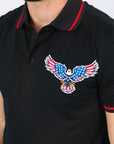Mens Modern Fit Stretch USA Embroidery Polo