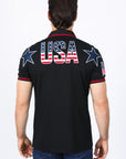 Mens Modern Fit Stretch USA Embroidery Polo