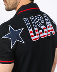 Mens Modern Fit Stretch USA Embroidery Polo