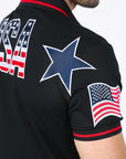 Mens Modern Fit Stretch USA Embroidery Polo