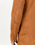 Men's Double Button Faux-Suede Blazer