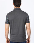 Mens Modern Fit Stretch Cotton Aztec Panoramic Print Polo