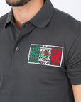 Mens Modern Fit Stretch MEXICO Embroidery Polo