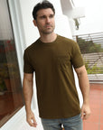 Classic Cotton Knit Brown T-Shirt