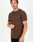 Classic Cotton Knit Brown T-Shirt