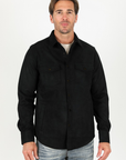 Men's Black Faux Suede Overshirt