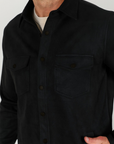 Men's Black Faux Suede Overshirt
