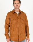 Men's Camel Faux Suede Overshirt