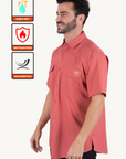 Men's Fishing Salmon Short Sleeve Shirt