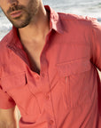 Men's Fishing Salmon Short Sleeve Shirt