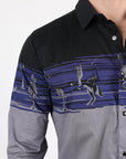 Men's Modern Fit Cotton Stretch Rodeo Panoramic Print Shirt