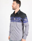 Men's Modern Fit Cotton Stretch Rodeo Panoramic Print Shirt