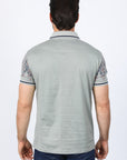 Mens Modern Fit Stretch Cotton Polo with Aztec Print