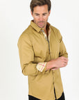 Satin Solid Shirt - Khaki
