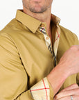 Satin Solid Shirt - Khaki