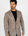 Men's Double Button Mink Faux-Suede Blazer