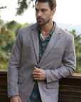 Men's Double Button Mink Faux-Suede Blazer