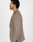 Men's Double Button Mink Faux-Suede Blazer