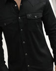 Men's Modern Fit Solid Black Dress Shirt