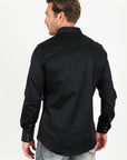 Men's Modern Fit Solid Black Dress Shirt