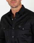 Men's Modern Fit Solid Black Dress Shirt