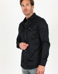 Men's Modern Fit Solid Black Dress Shirt