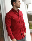 Men's Modern Fit Solid Red Dress Shirt