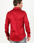 Men's Modern Fit Solid Red Dress Shirt
