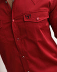 Men's Modern Fit Solid Red Dress Shirt