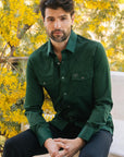Men's Modern Fit Solid Green Dress Shirt
