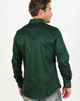 Men's Modern Fit Solid Green Dress Shirt