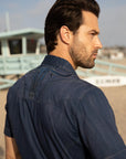 Mens Embroidery Modern Fit Stretch Short Sleeve Shirt