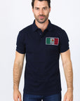 Mens Modern Fit Stretch MEXICO Embroidery Polo