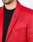 Men's Double Button Red Blazer