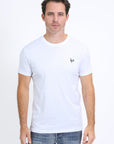 Men's Rooster Logo Cotton White T-Shirt
