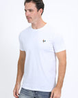 Men's Rooster Logo Cotton White T-Shirt