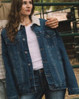 Mens Sherpa Lined Denim Jacket - Indigo