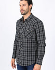 Mens Western Checkered Black Long Sleeve Shirts
