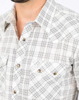 Mens Western Checkered White Long Sleeve Shirts