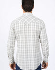 Mens Western Checkered White Long Sleeve Shirts