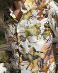 Mens Long Sleeve Modern Fit Stretch Wild Horses Print Shirt