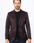 Men's Double Button Wine Blazer