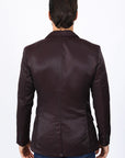Men's Double Button Wine Blazer