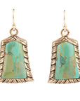 Meriette Blue Turquoise Golden Drop Earrings