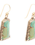 Meriette Blue Turquoise Golden Drop Earrings