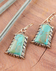 Meriette Blue Turquoise Golden Drop Earrings