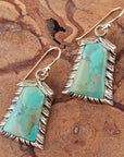 Meriette Blue Turquoise Golden Drop Earrings