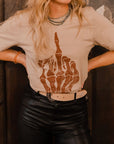 Middle Finger Skeleton Graphic Tee