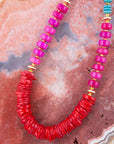 Mija Red Coral Chunky Necklace