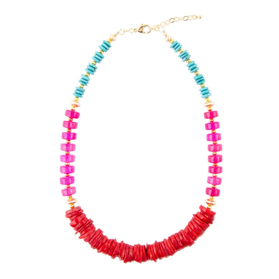 Mija Red Coral Chunky Necklace